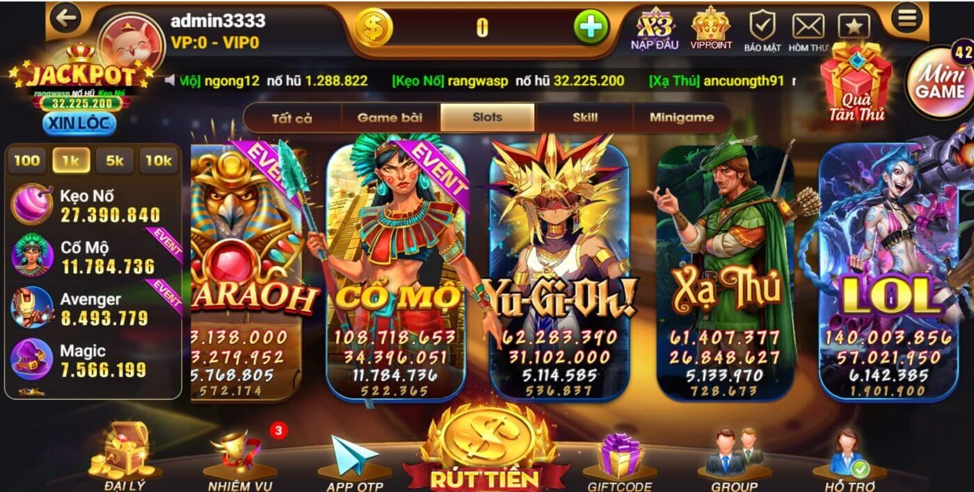 Game slot nổ hũ siêu khủng trên Htclub