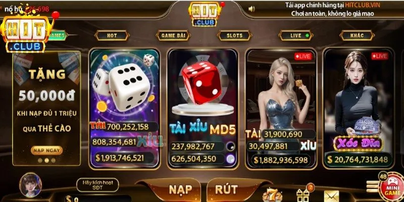 Tài Xỉu Hitclub luôn luôn là sự lựa chọn hàng đầu của đông đảo người chơi 